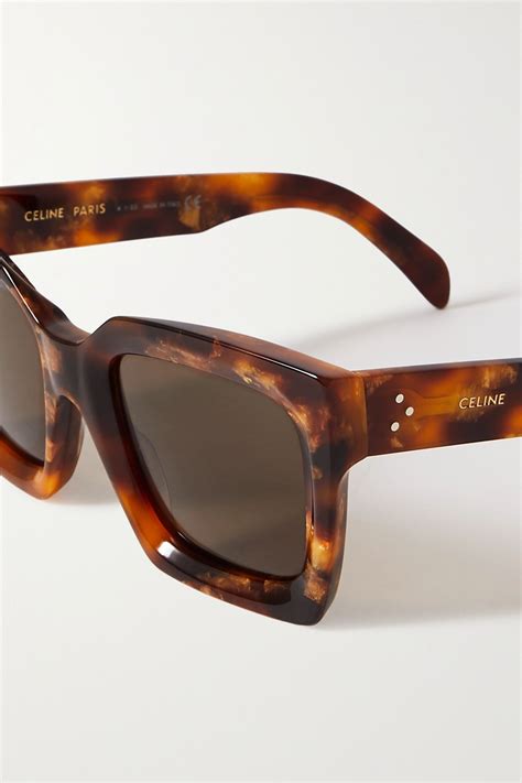 Celine Square Acetate Sunglasses, Light Tortoiseshell.